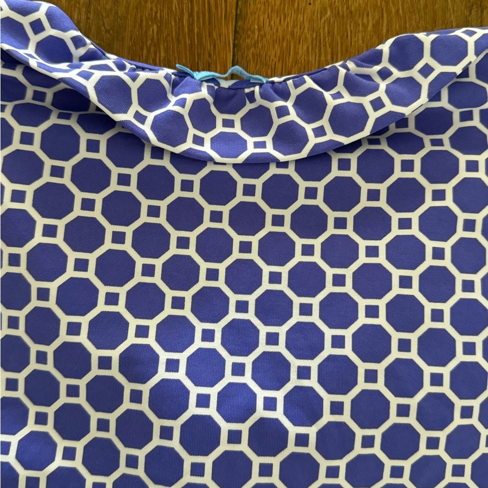 J. Mclaughlin Blue Geometric Patterned Women's To… - image 6